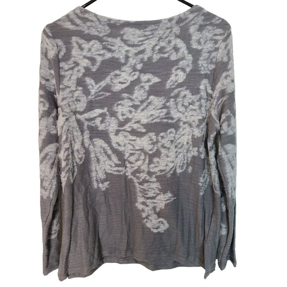 J. Jill Womens MP Gray Floral Long Sleeves Wool Blend Pullover Sweater NWT - Picture 9 of 9